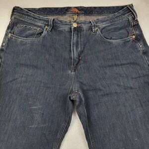 Tommy Bahama Standard Jeans Mens 38 x 28.5 Straight Leg Blue Cotton Blend **READ